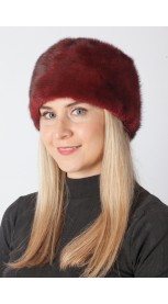 Red-cherry mink fur hat